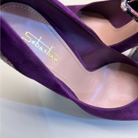 MADE IN ITALY SEBASTIAN Purple Snakeskin Women's Heels real python leather - Picture 14 of 14
